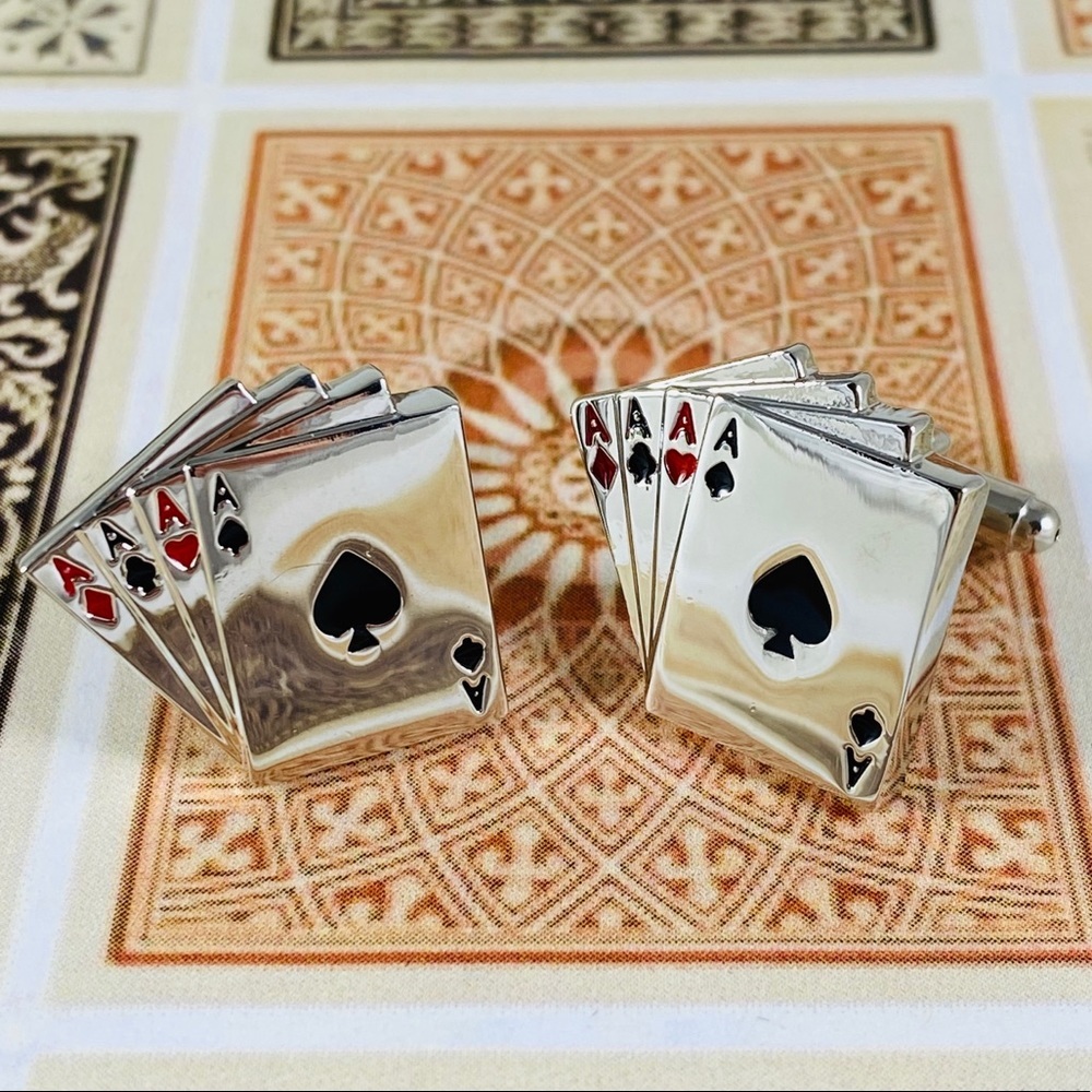 Aces Cufflinks Cards Vegas Gambler viva Las Vegas